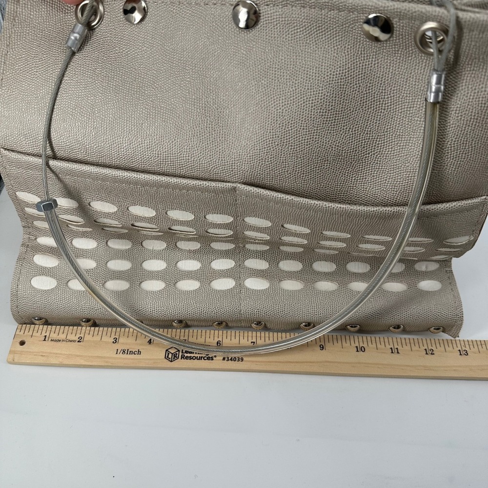 Hardware by Renee Shoulder Bag Women Taupe Avant Garde Industrial Edgy Handbag - Picture 12 of 15